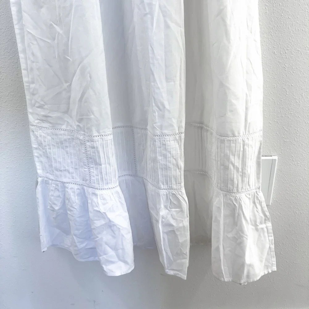 Vintage Cottagecore Victorian 100% Cotton White Lace Nightgown Renaissance M - Picture 5 of 7